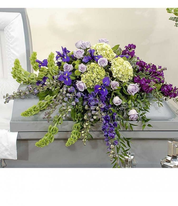 Lilly Lilly - Lavender, purples, and green In casket spray