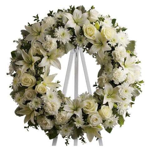 White Funeral Wreath - White Funeral Wreath