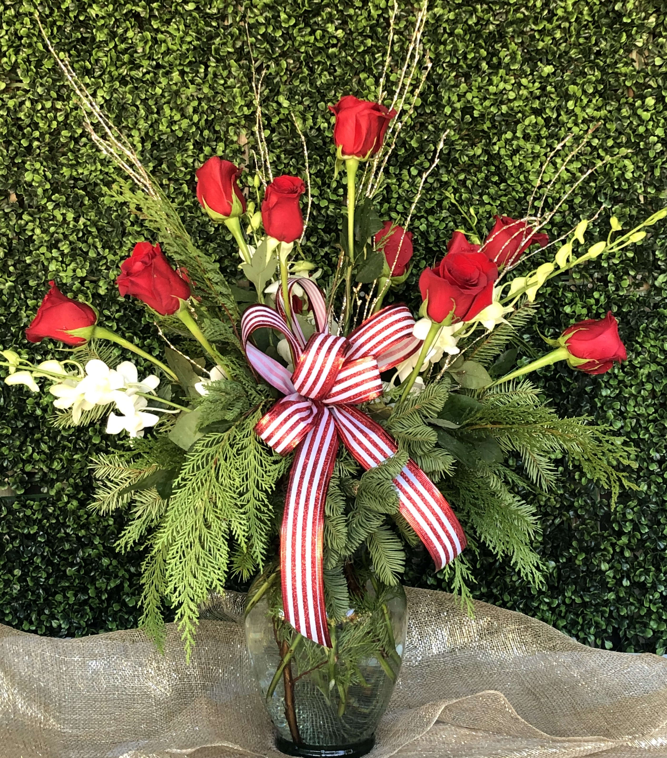 HOLIDAY ROSES AND ORCHIDS in Miami, FL Hirni's Wayside Garden Florist