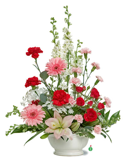 Perfect Petals - For Mother’s Day, a springtime birthday or just to say, “Remember me,” this lovely arrangement of pink, red and white blossoms – including roses, carnations, gerbera daisies and more – will add joy and pleasure to someone’s day.