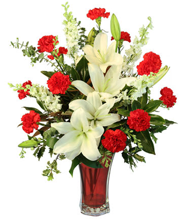 Starry Holiday - Lilies, roses, carnations