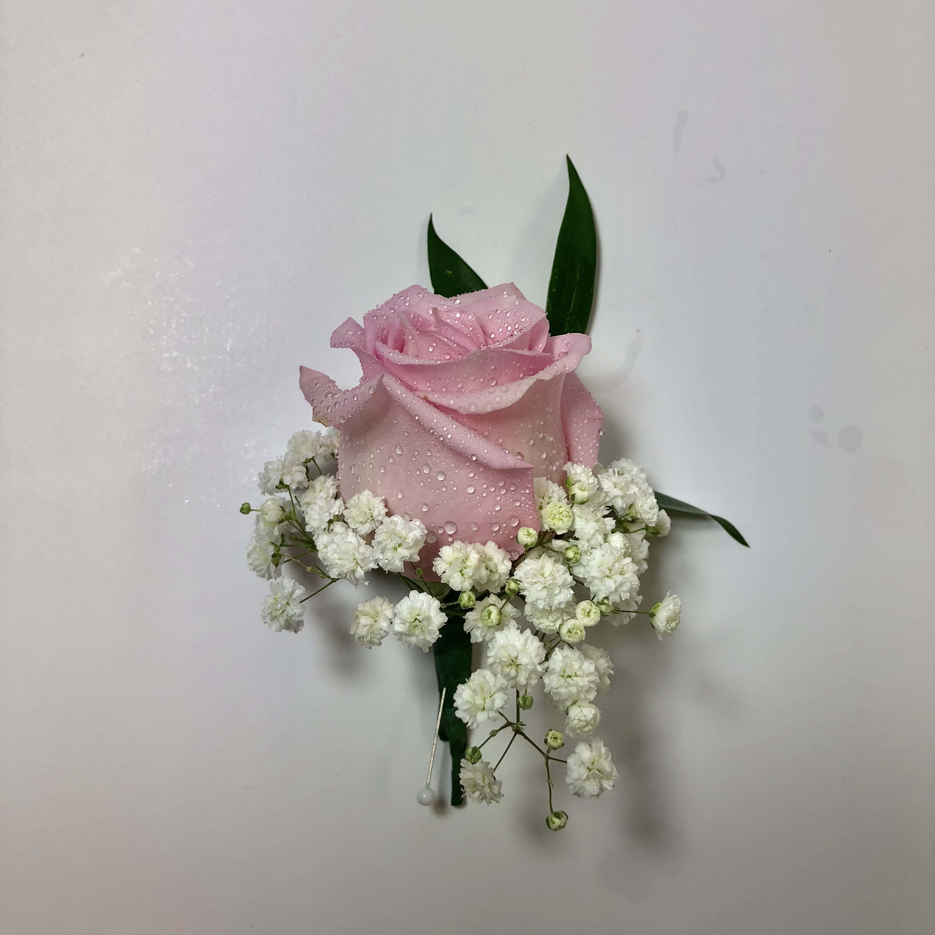 B12 Pink Rose Boutonniere In Bensalem Pa Flower Girl Florist