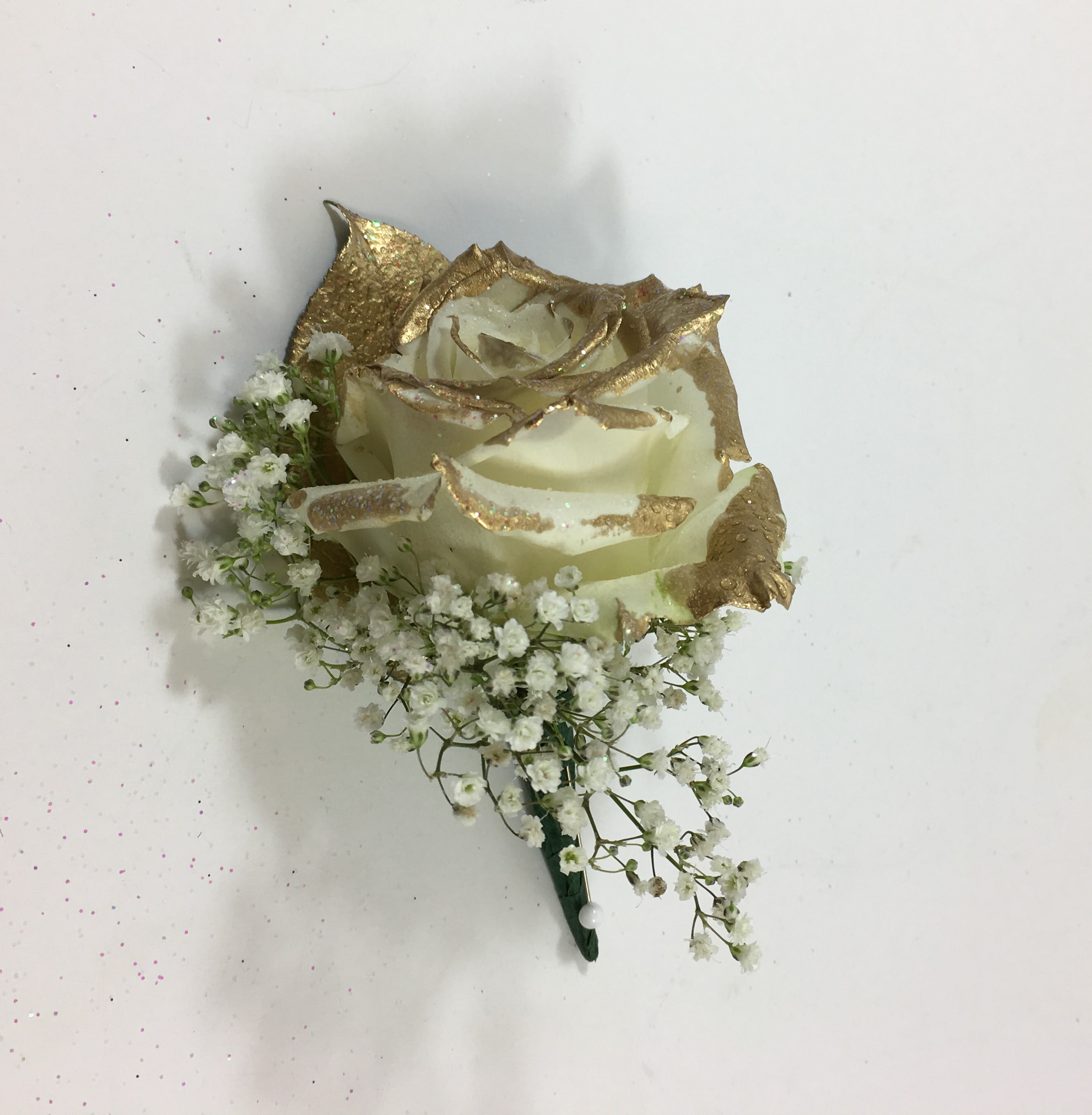 1 Gold Tipped Rose Boutonniere In Bensalem Pa Flower Girl Florist