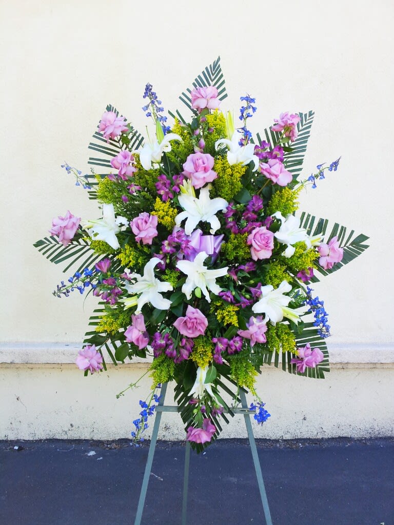 Sympathy Spray With Lilies By Creative Floral Designs Fullerton Most designs are classic enough to still be. bloomnation