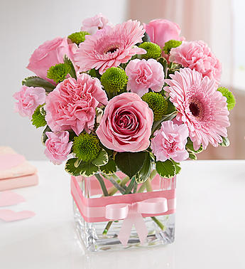 Sweetness Pink And Green Cube In Burtonsville Md Amanda S Arrangements