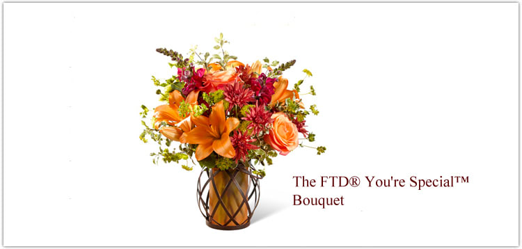 FTD You're Special Bouquet 17 - An exquisite keepsake lantern filled with a variety of fall flowers perfect for getting into the seasonal spirit. 