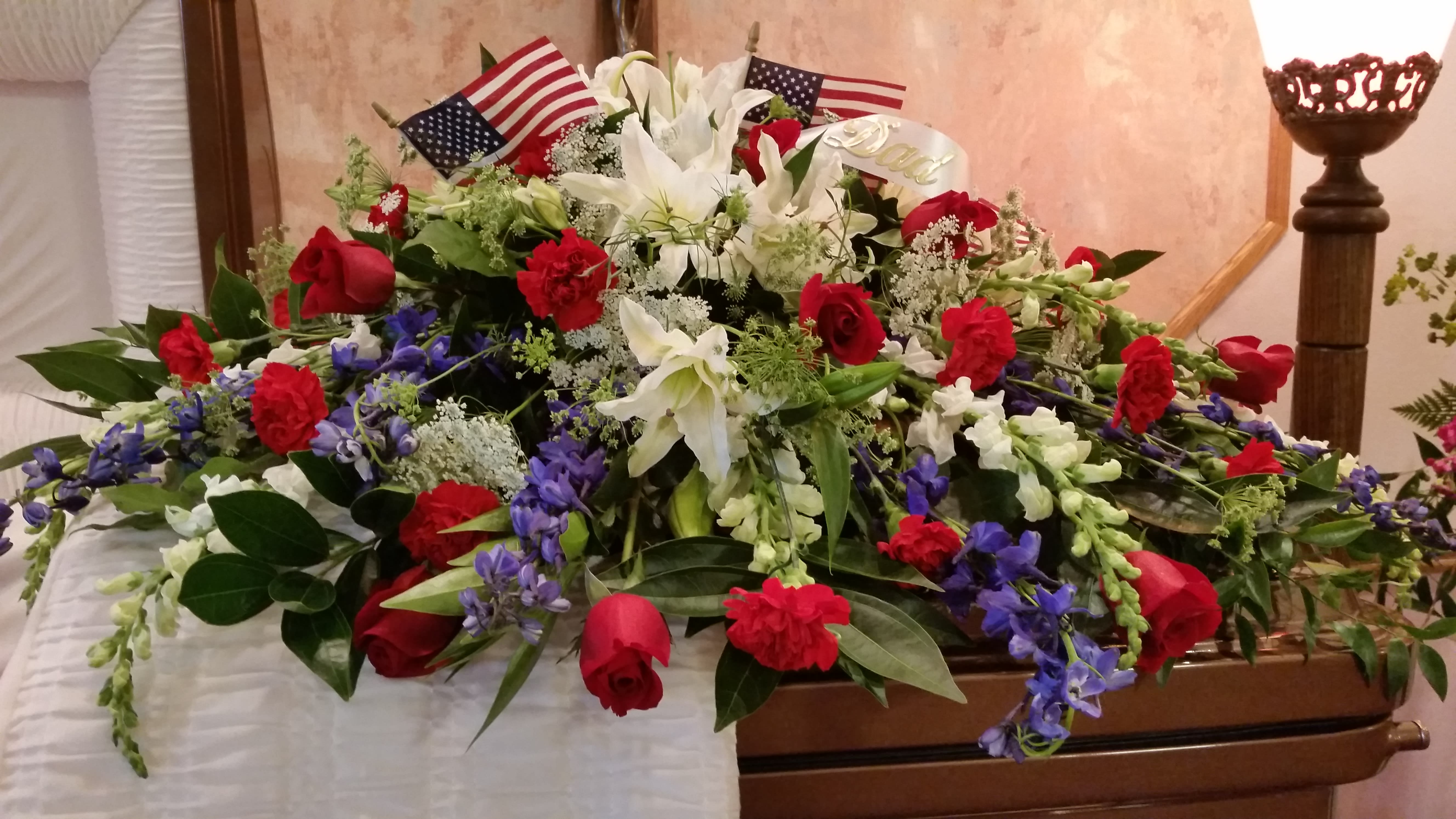 Patriotic Casket Spray in Watertown, WI Elegant Arrangements