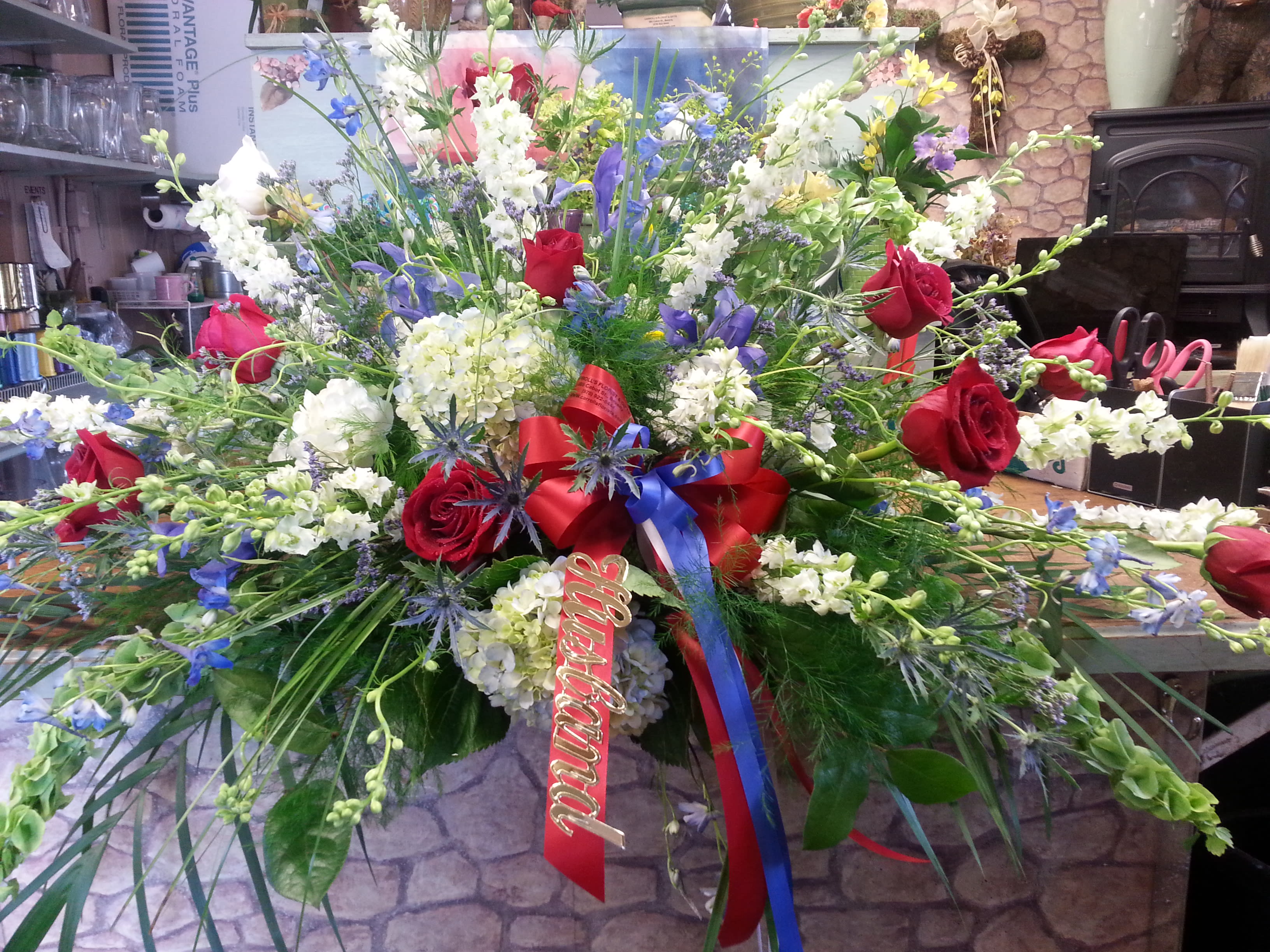 Military/Patriotic Funeral Casket/Blanket Cover in Beverly, MA