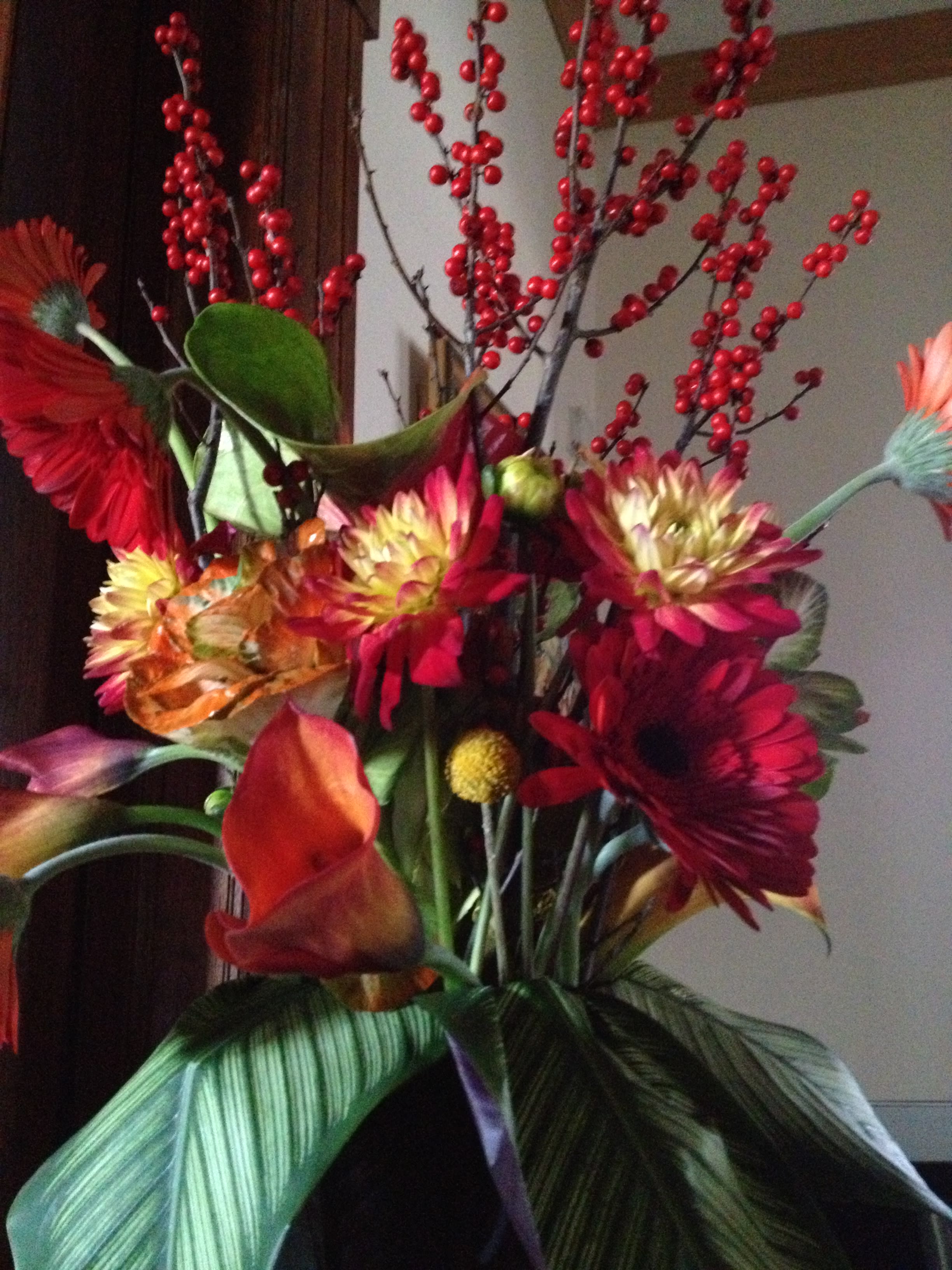 Dahlia, Cala Lillies, and Roses - Stunning Exotic Floral Design created for a Corporate Gala Event.