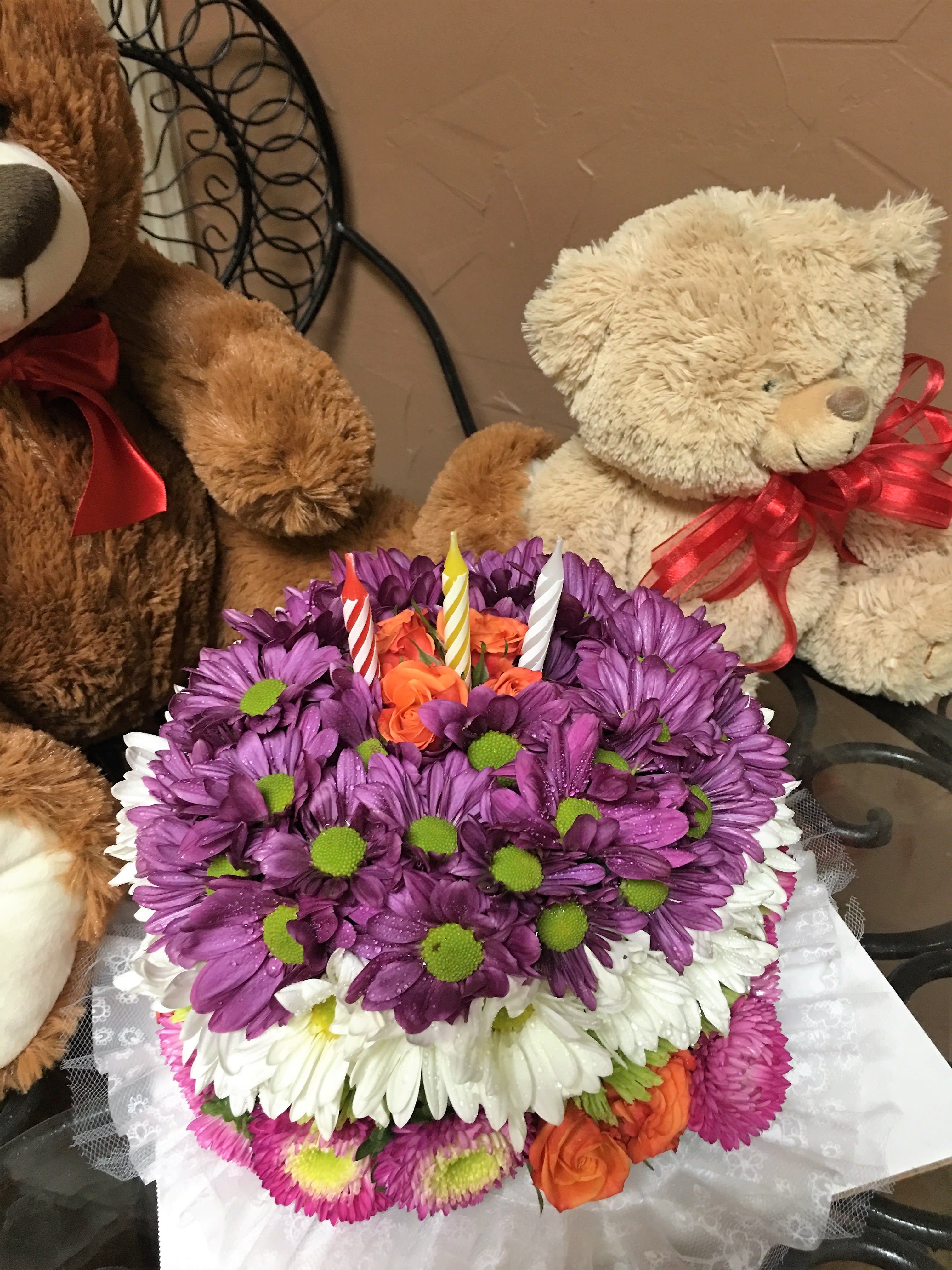 It's your Bday! - Beautiful birthday cake made with an assortment of flowers and colors.  What a way to celebrate that someone specials day!