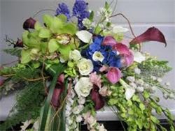 CONTEMPORARY TROPICAL CASKET SPRAY - CONTEMPORARY TROPICAL CASKET SPRAY