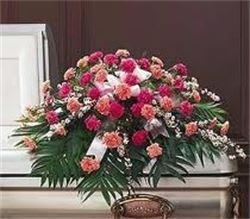 SOFT AND FEMININE ALL PINK CASKET SPRAY - SOFT AND FEMININE ALL PINK CASKET SPRAY