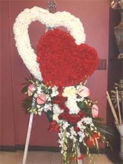 DOUBLE OPEN AND CLOSED HEART STANDING SPRAY DOUBLE OPEN AND CLOSED HEART STANDING SPRAY - DOUBLE OPEN AND CLOSED HEART STANDING SPRAY
