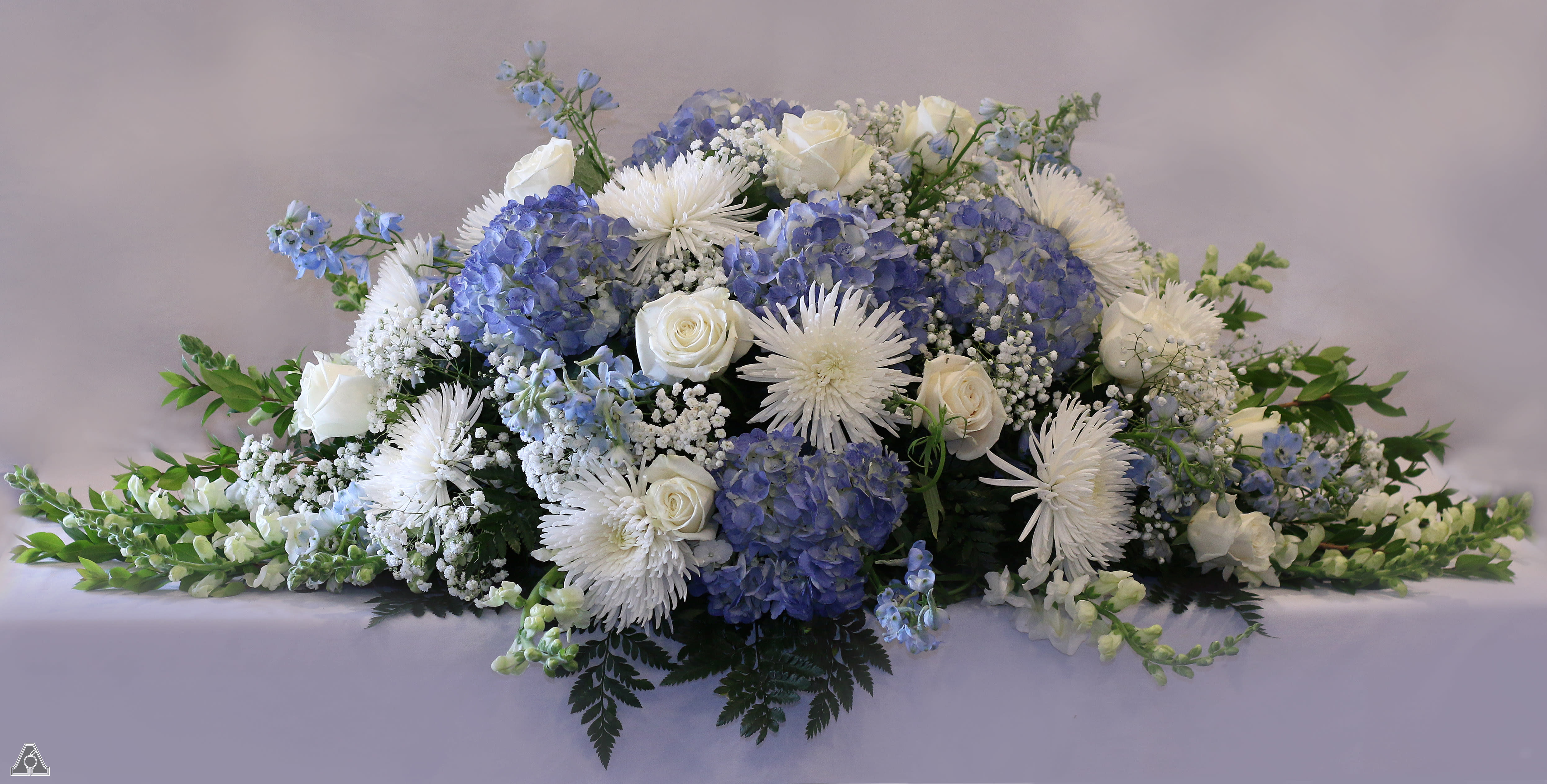 Corki Skill Blue Casket With Flowers White Blue Casket In Lawrence