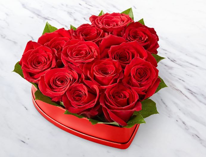 Download Lovely Red Rose Heart Box Bouquet In Denver Co Floral Expressions