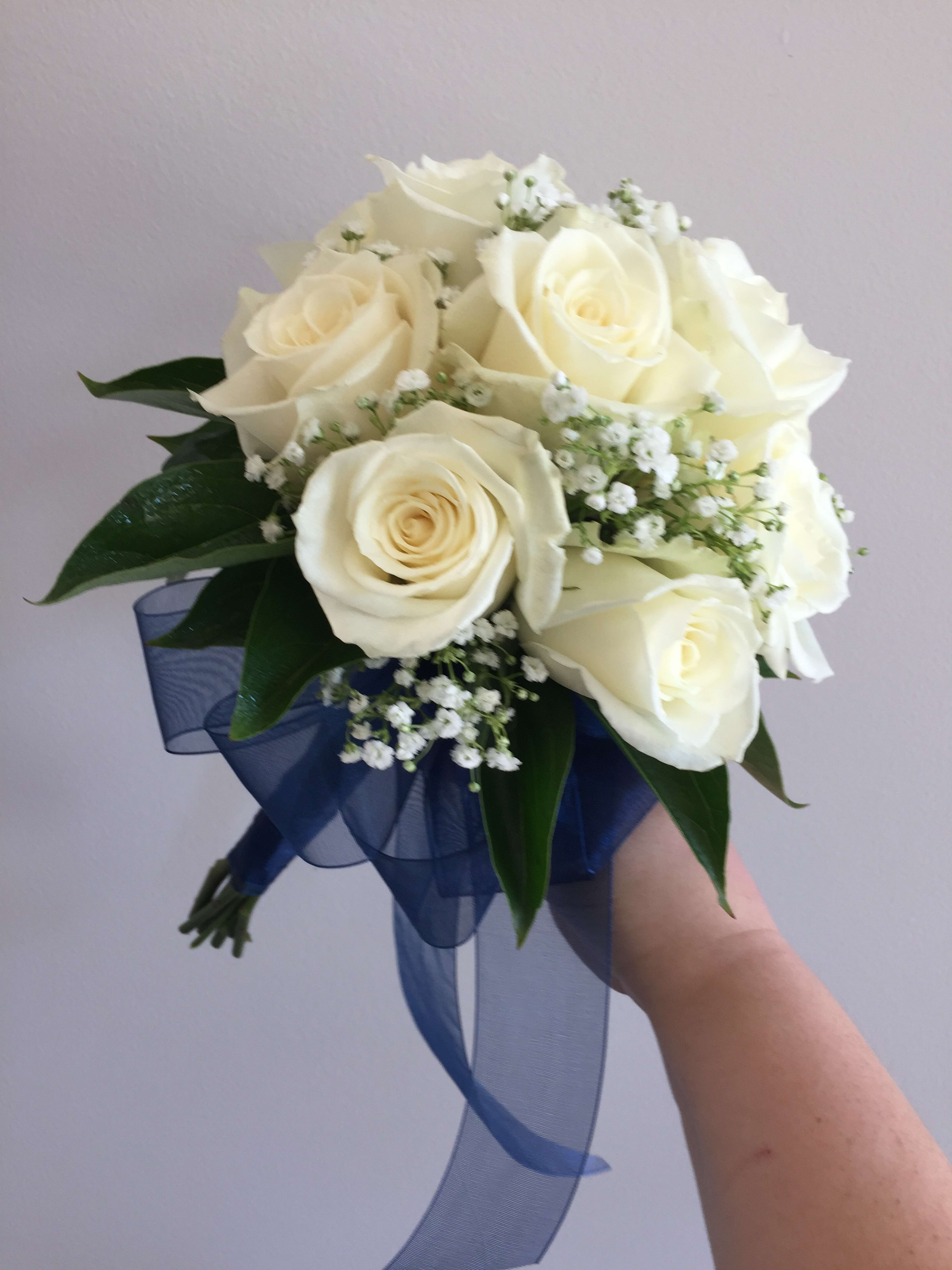 Rose And Babies Breath Bouquet In Mount Laurel Nj Flowers By Elizabeth