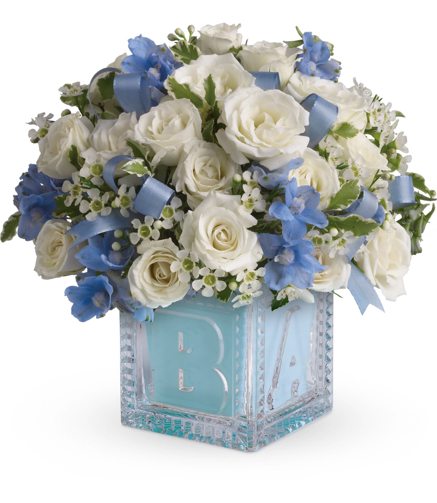 Blue flowers sale for baby shower