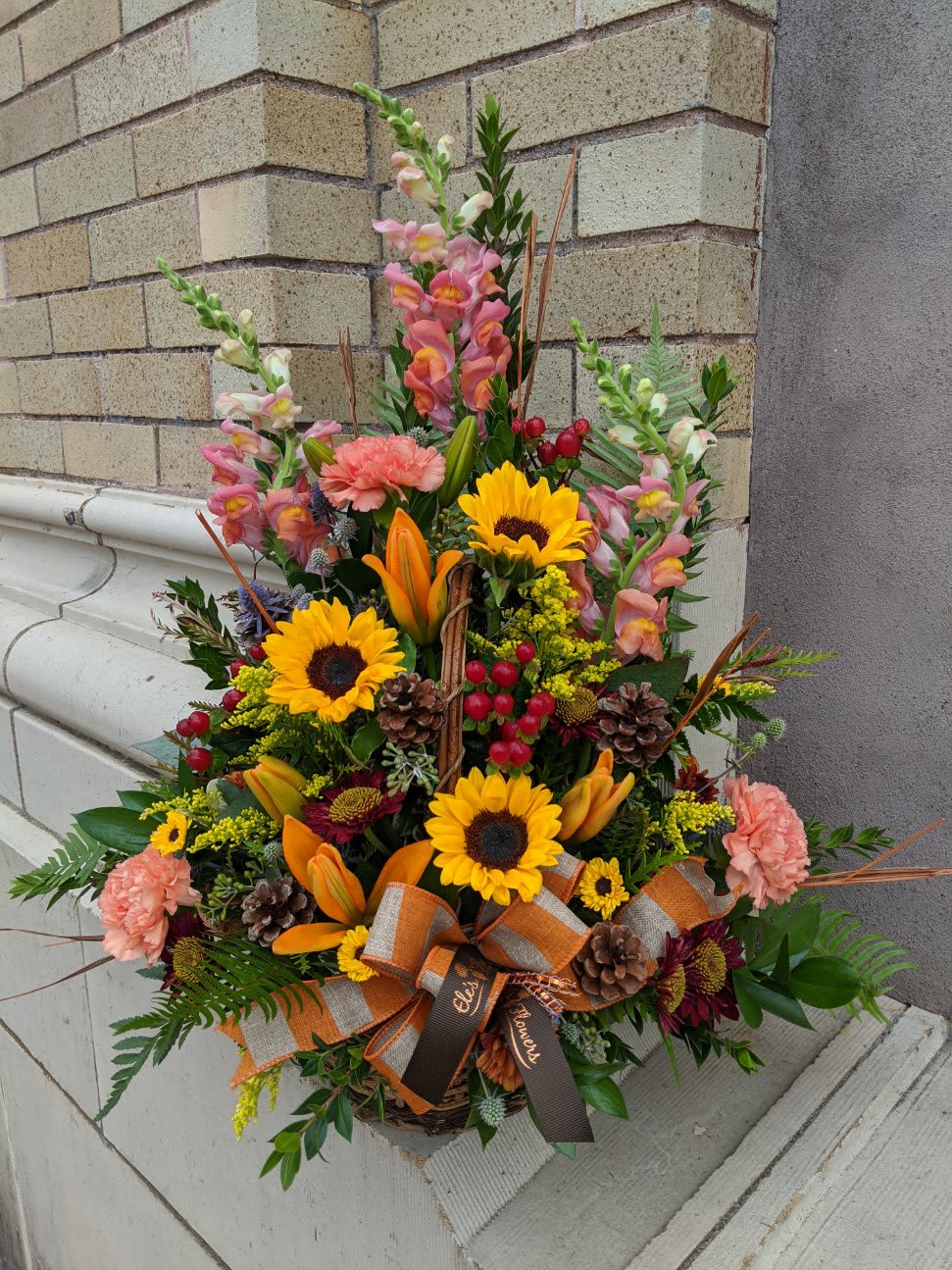 Golden Hour Funeral Basket in Stanley, WI Ele's Flowers