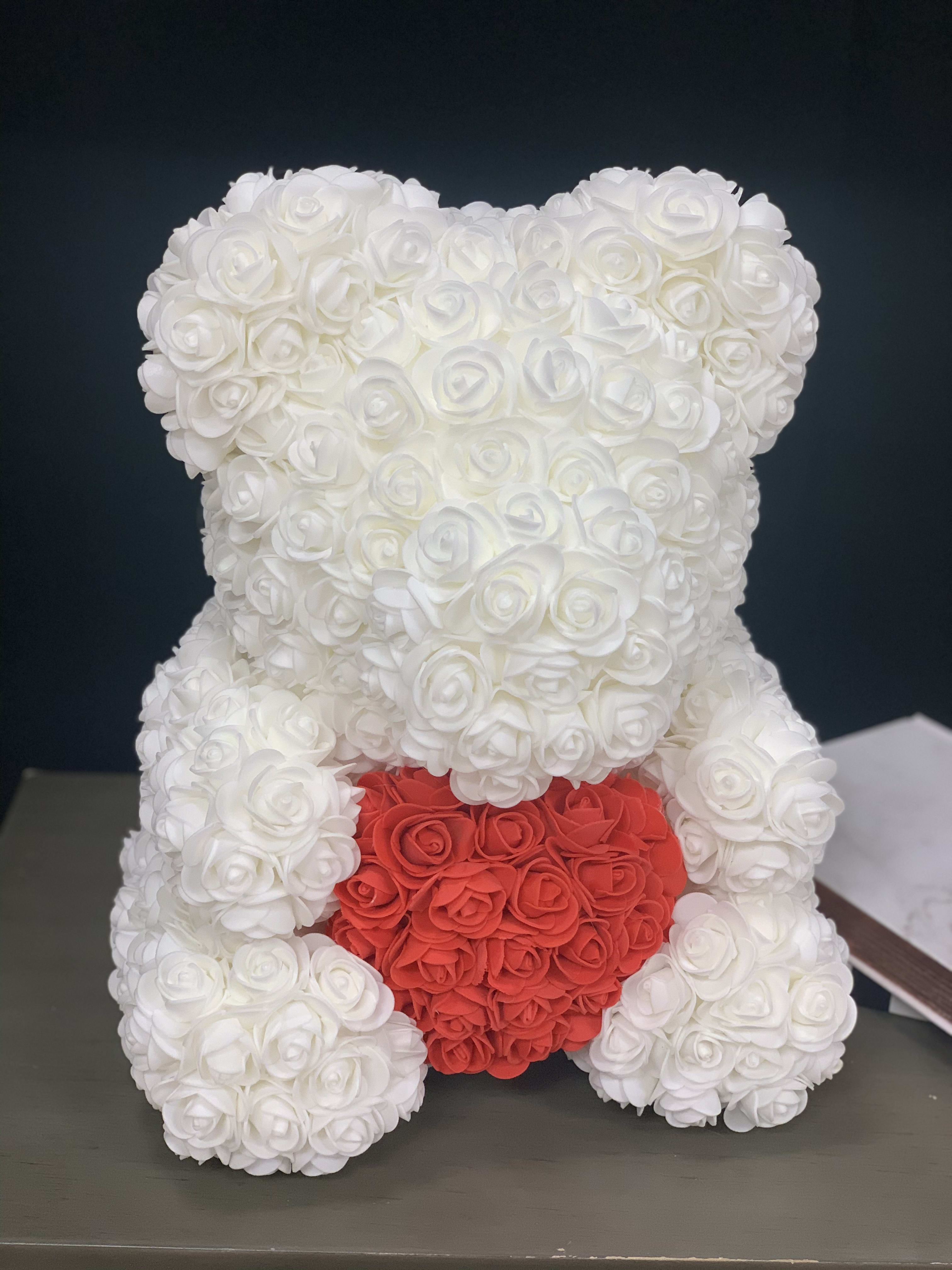 Rose Bear White 40 Cm By Luxury Flowers Miami