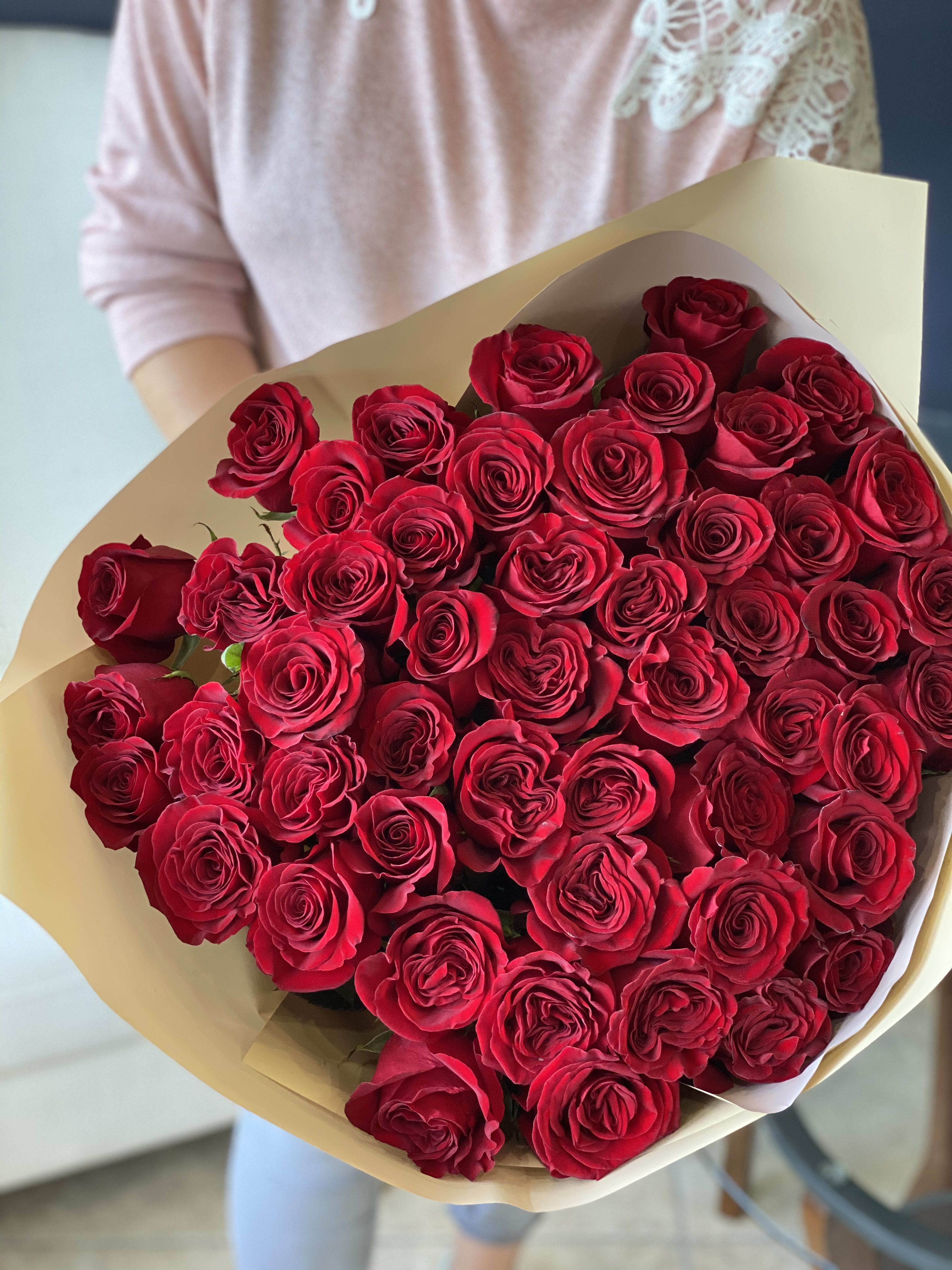 50 Red Roses Hand-crafted bouquet in Miami , FL | Luxury Flowers Miami