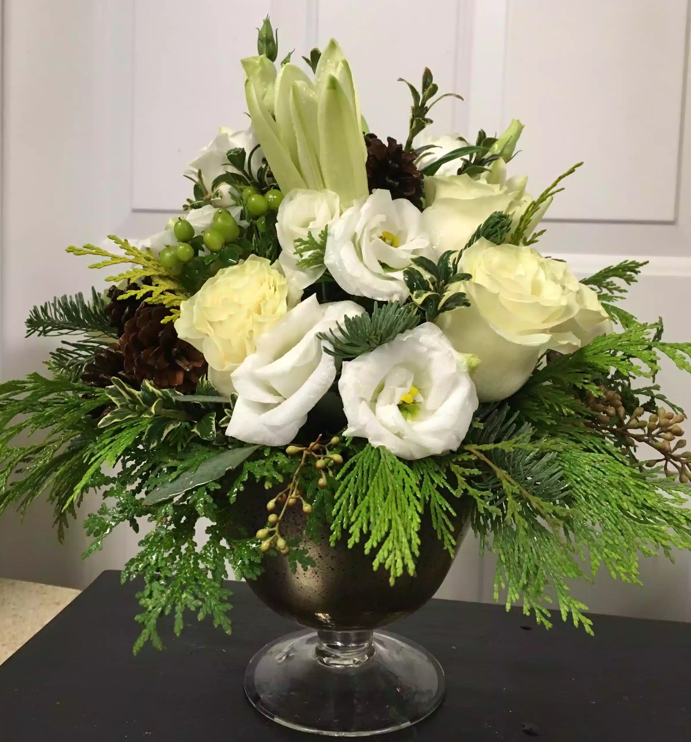 Simple and Gold Pedestal in Peabody, MA Maria's Flowers & Gifts