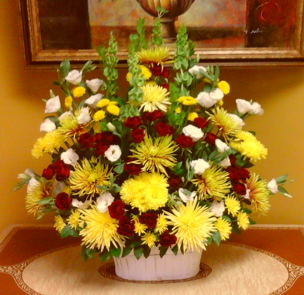 Yellow And Red Basket In Malden Ma Wildflower Designs
