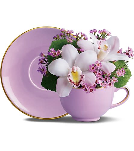 Orchid Teacup Bouquet By Teleflora In Alexandria Va The Virginia Florist Same day delivery available to all areas of newcastle and lake macquarie, including john hunter hospital, charlestown, newcastle private. orchid teacup bouquet by teleflora in alexandria va the virginia florist