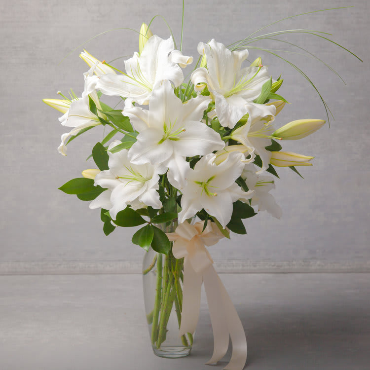 North Beach Bright - A stunning firework display of traditional Lilies designed to lift everyone’s spirits. 