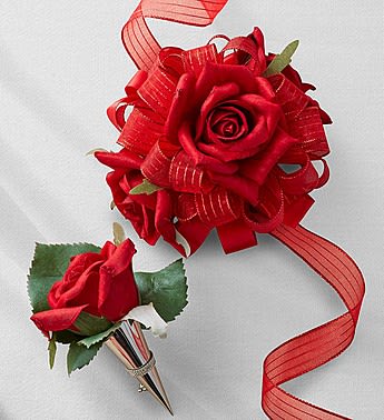 Keepsake Red Corsage and Boutonniere in Sacramento, CA | Bouquet of Elegance Shop