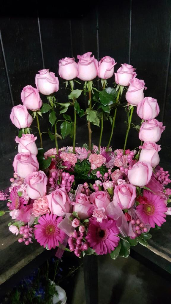 Pink Rose  Memorial  Garden - The splendor of this Pink Rose Memorial Garden will be appreciated during the visitation and on the altar during the service.