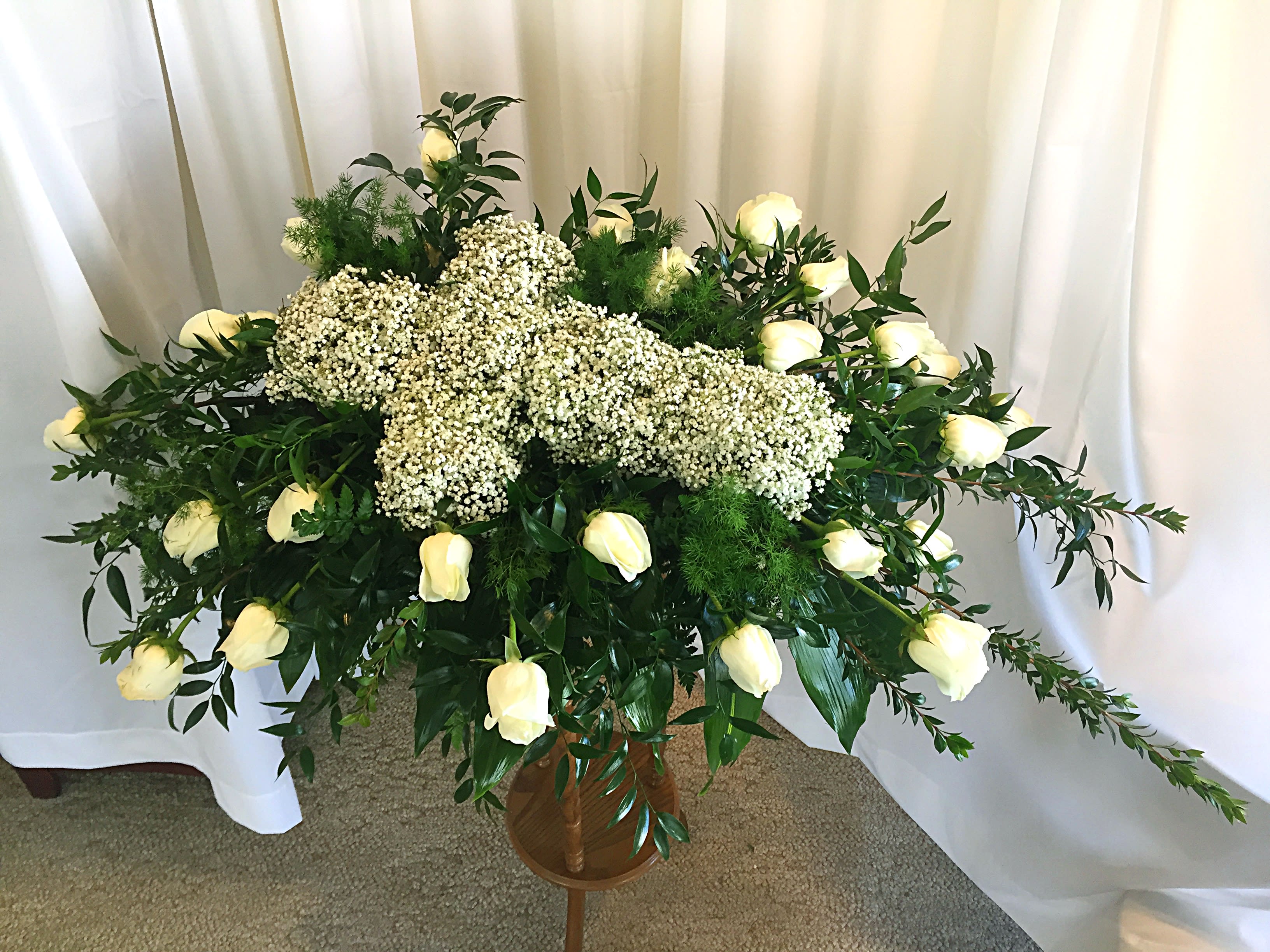 Holy Cross Casket Spray In Derby Ks Perfect Petals