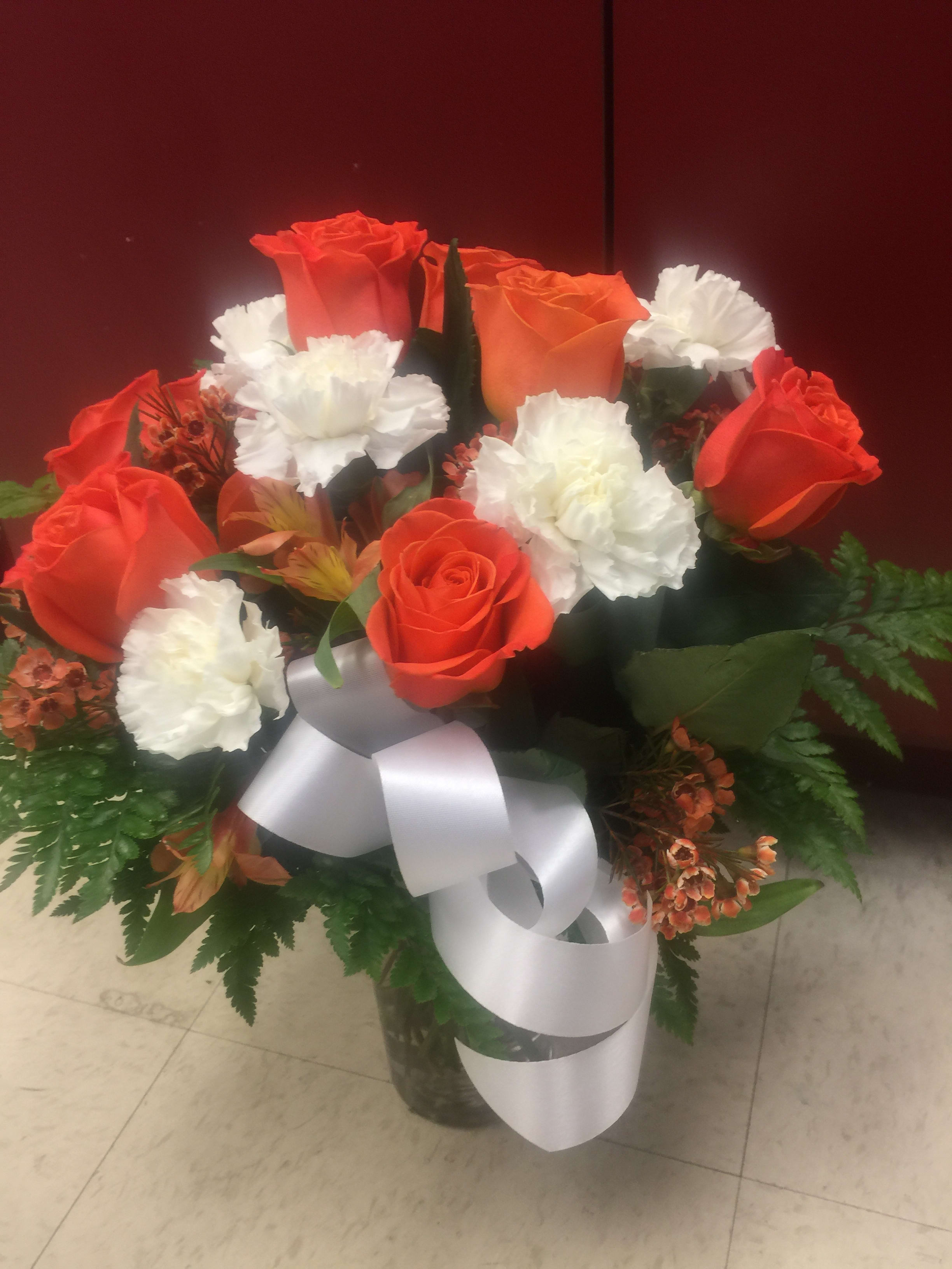 Orange Roses And White Carnations In Milwaukee Wi Erica S Blooming Inspirations Round orange paint frame, orange ink circle, angle, ink png. orange roses and white carnations in milwaukee wi erica s blooming inspirations
