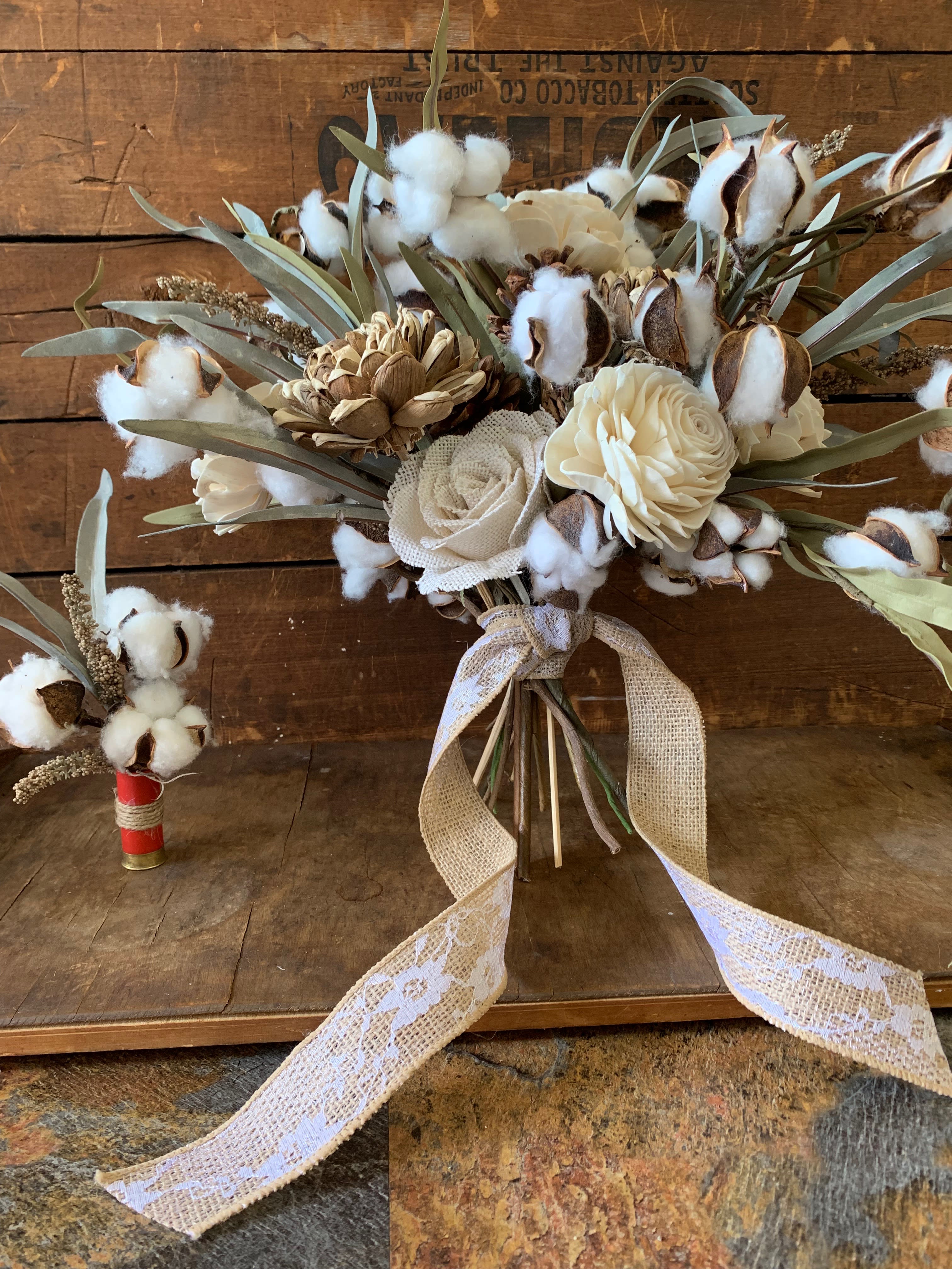 Rustic Bridal Bouquet with silk flowers in Lawrenceburg, IN | Artistic