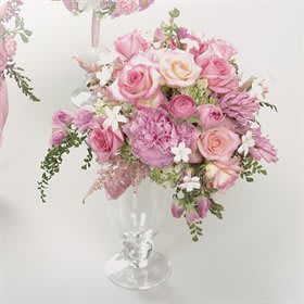 Pink Rose, Stephanotis and Hyacinth Bouquet Pink Rose, Stephanotis and Hyacinth Bouquet - Roses rule in all three of these stunning bouquets. Choose the one that best fits your style and budget — and dreams! Approximately 12"H x 12"W x 11"D