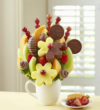 Thanks-A-Latte Thanks-A-Latte - Product ID: 94944 Here's a gift that will be appreciated even more than their morning coffee. A bright white, reusable mug holds the day's sweetest surprise--a thank you gift theyâll really enjoy! Plump strawberries, dipped strawberries with white drizzle, daisy-shaped and dipped pineapple slices with melon centers, apple wedged dipped and decorated with white drizzle, grape skewers and more Comes complete with âThank Youâ chocolaty pops Hand-crafted and designed by local shops Arrives in a 4.5"H handled mug they can later reuse to enjoy a favorite beverage; mug may vary based on local availability Delivered fresh to their door with Same-Day Delivery Arrangement measures 15"H x 11"D