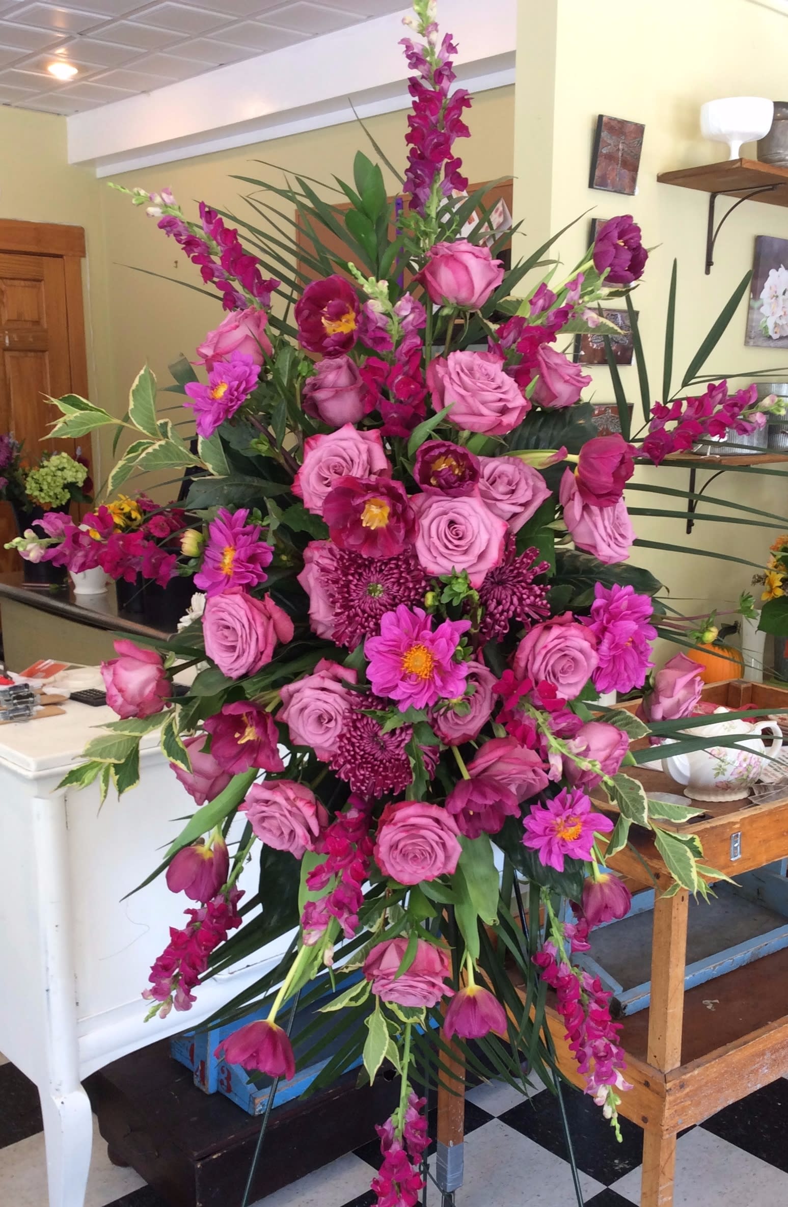 Sympathy Standing Spray in Kingston, NY Petalos Floral