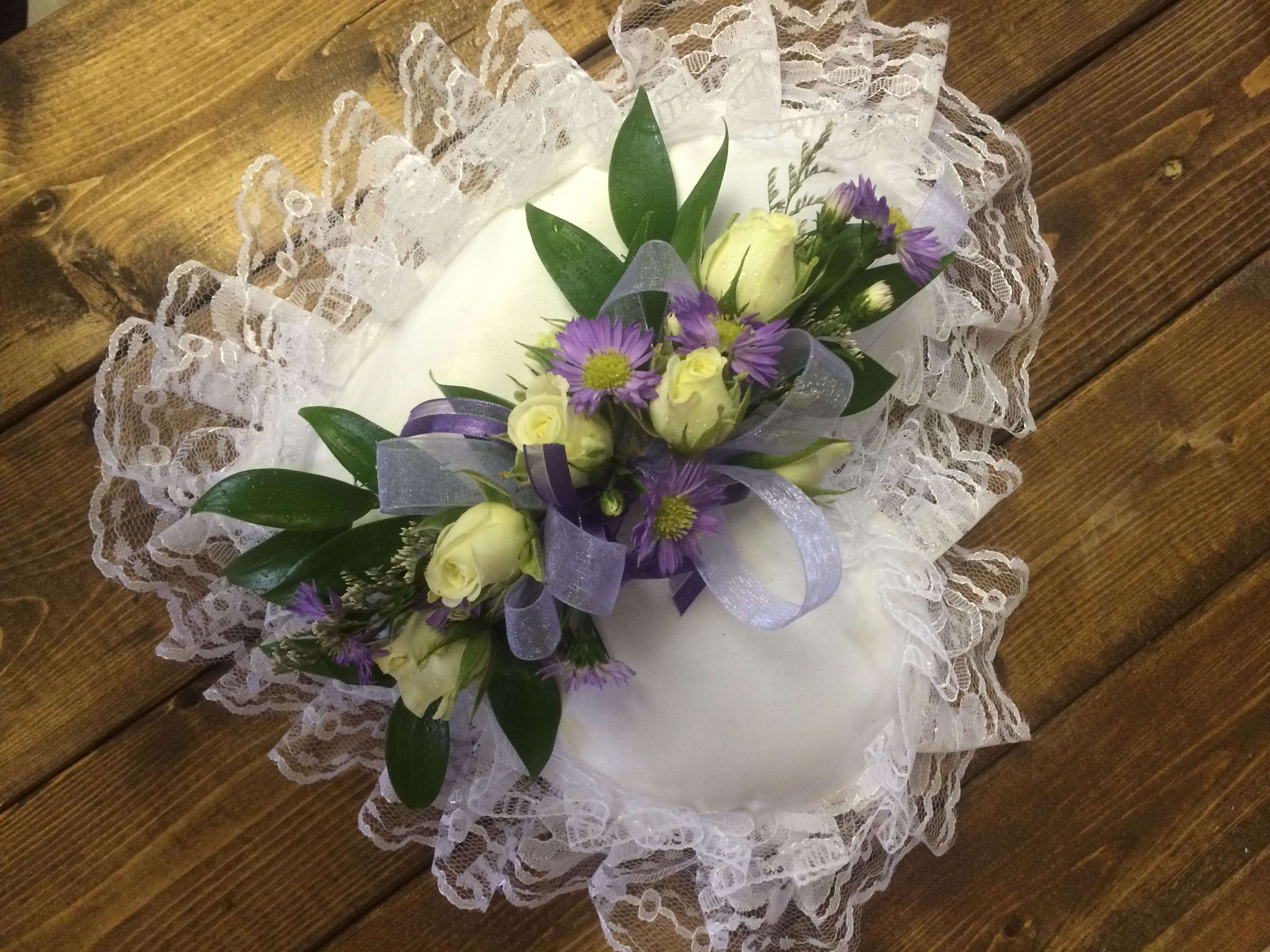 Bearer of Love Bearer of Love - Elegance in the hands of your Ring Bearer! This lace edged silk heart can be customized to match your color pallet.