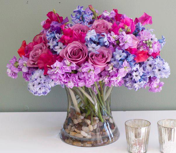 Pink Roses Blue Hyacinths Cedar Sinai Florist In Hollywood Ca Lefleur Vase Heuchera grande amethyst boasts better heat and humidity tolerance due to its villosa breeding. pink roses blue hyacinths cedar sinai florist in hollywood ca lefleur vase