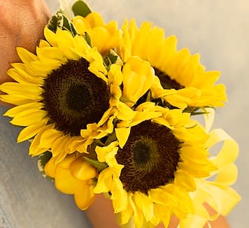 Sunflower on sale wrist corsage