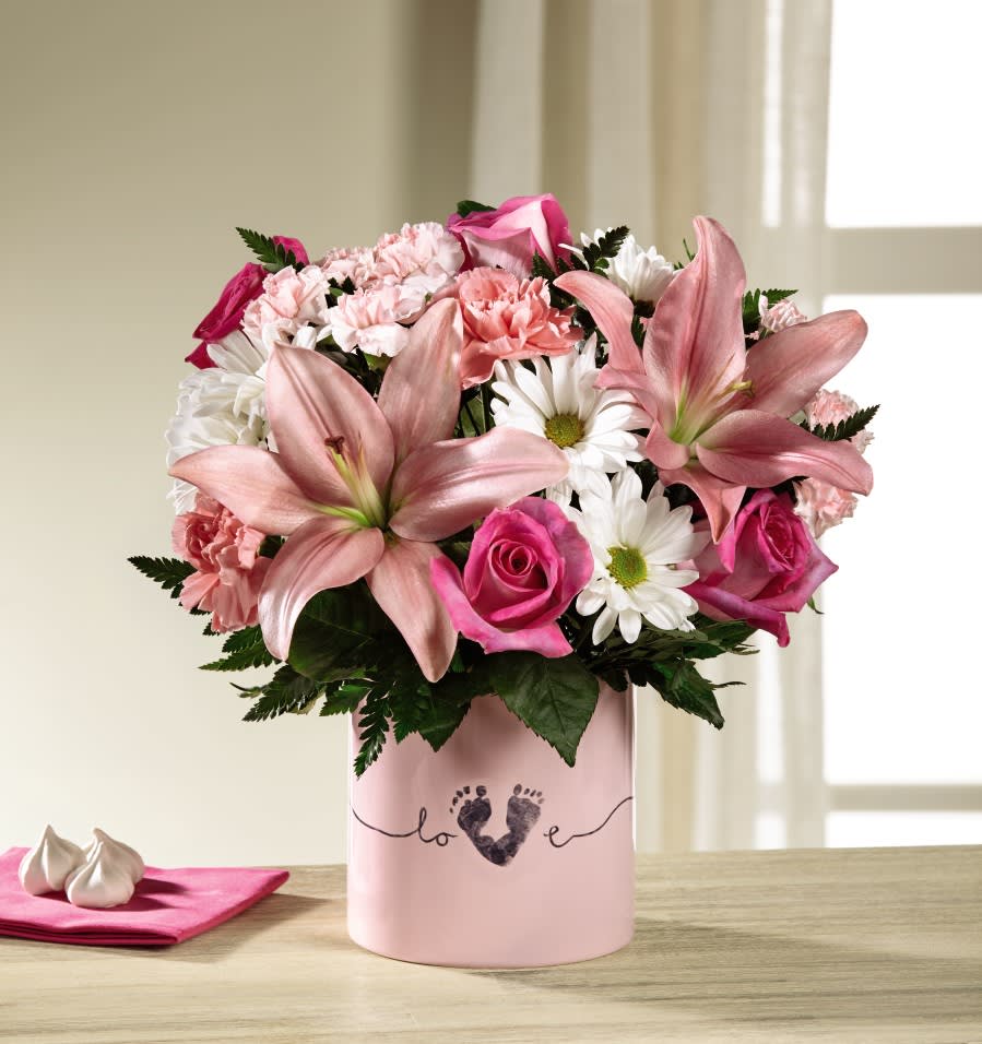 tiny miracle new baby girl bouquet