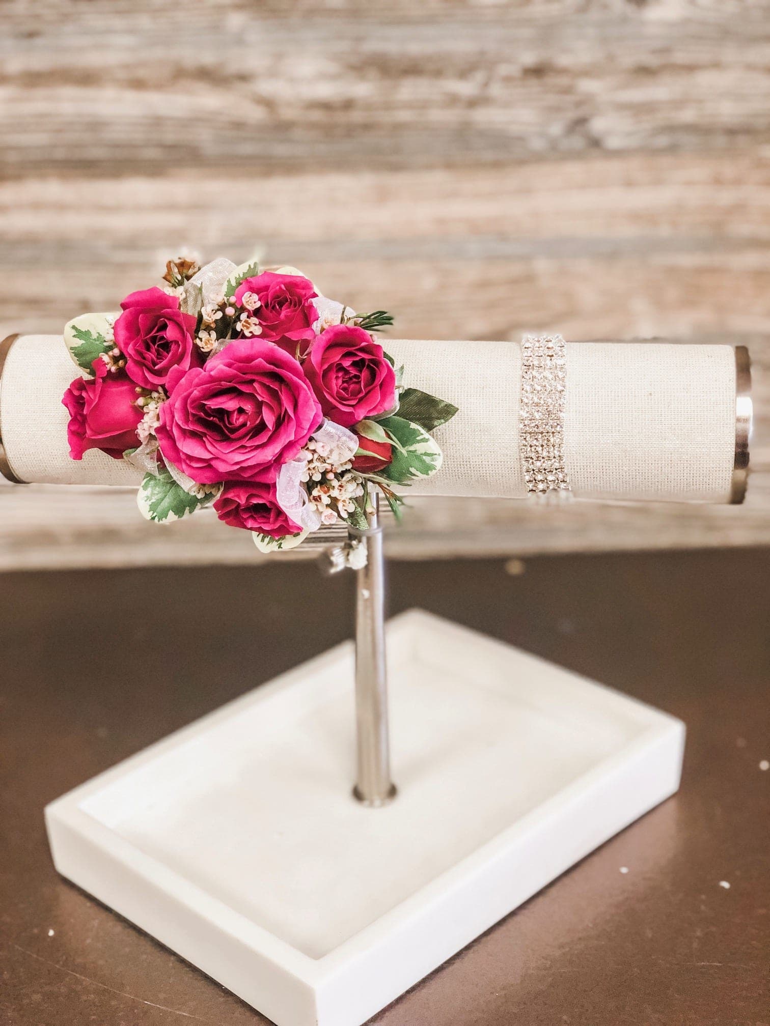 Hot Pink Spray Rose Corsage With Upgraded Wristlet In Beachwood Oh Paradise Flower Market