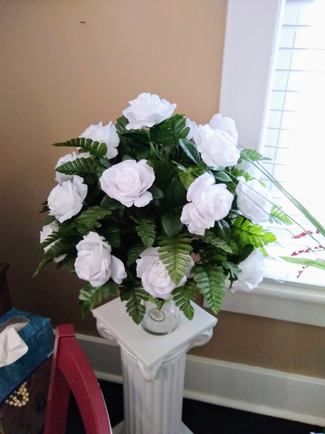 White Rose Memorial Vase in Shelbyville, TN Flowers For Keeps
