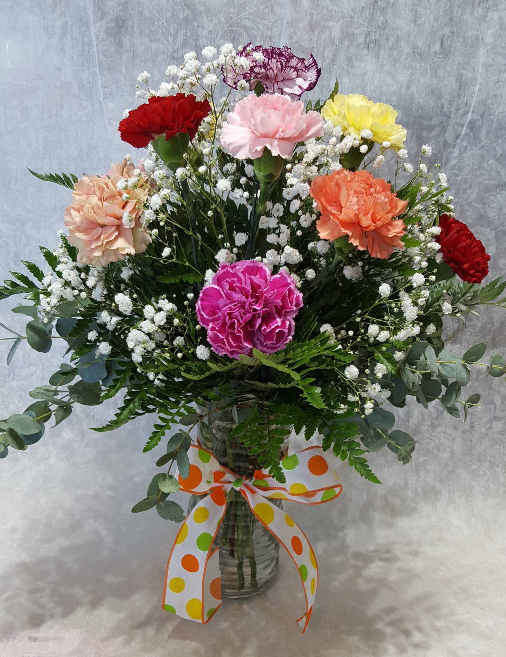 Dozen Mixed Color Carnations in Warren, OH | Jensen's Flowers & Gifts, Inc.