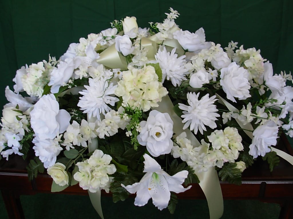 White Silk Casket Spray New S18 In Sumter Sc Newton S Greenhouse And Florist