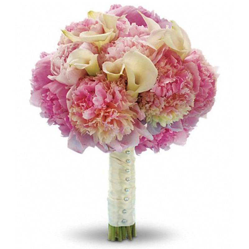 My Pink Heaven Bouquet My Pink Heaven Bouquet - Stand out from the crowd with this heavenly, high-fashion bouquet of lush pink peonies and mini white callas. Pink peonies and white miniature callas held with a satin ribbon. Orientation: N/A All prices in USD ($) Standard T194-3A