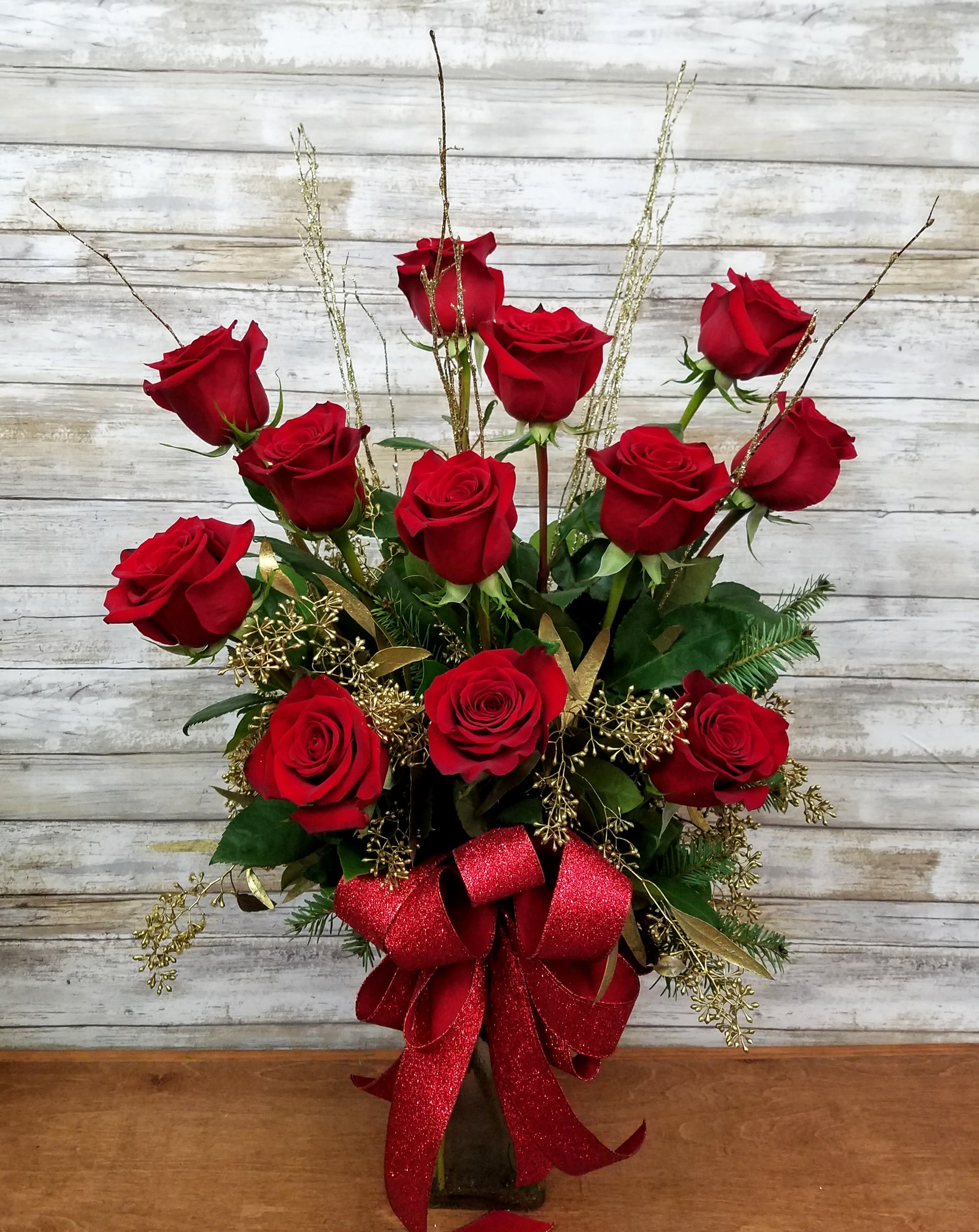 Christmas Wishes Long Stem Red Roses in Point Pleasant, NJ Purple