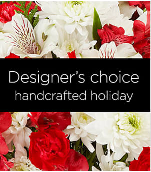 Designer's Choice Bouquet by FTD® - Can't decide on which bouquet to send? Let the florist design something special. Using the season's best flowers, this bouquet will arrive beautifully arranged in a glass vase and reflect the amount you have spent. Bringing together a cheery mix of holiday colors, this bouquet will be a perfect fit for any celebration this season. Your purchase includes a complimentary personalized gift message.