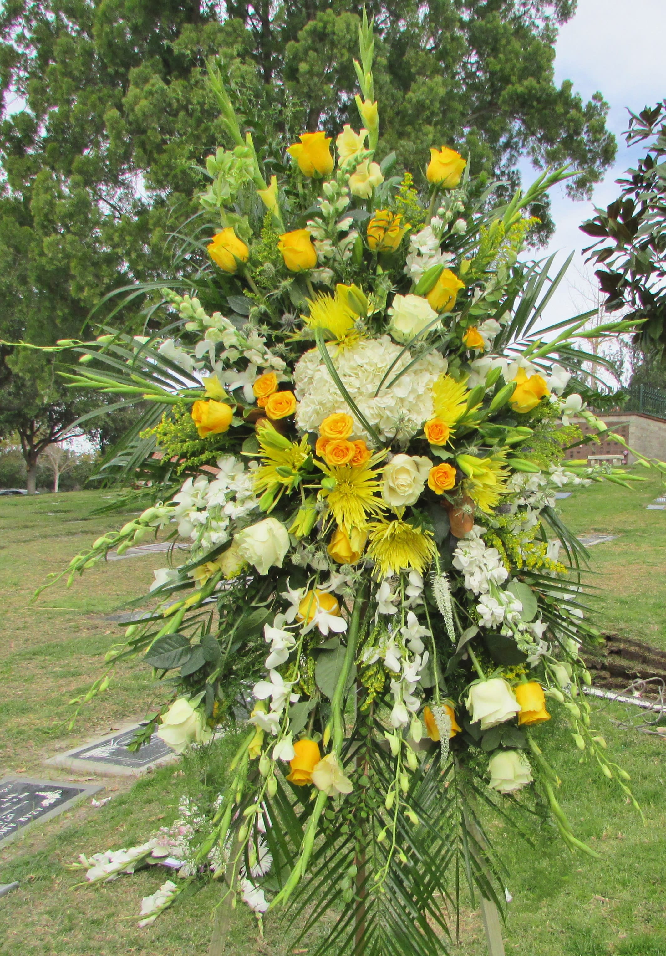 Sunlit Standing Spray in Laguna Niguel, CA Crown Valley Florist