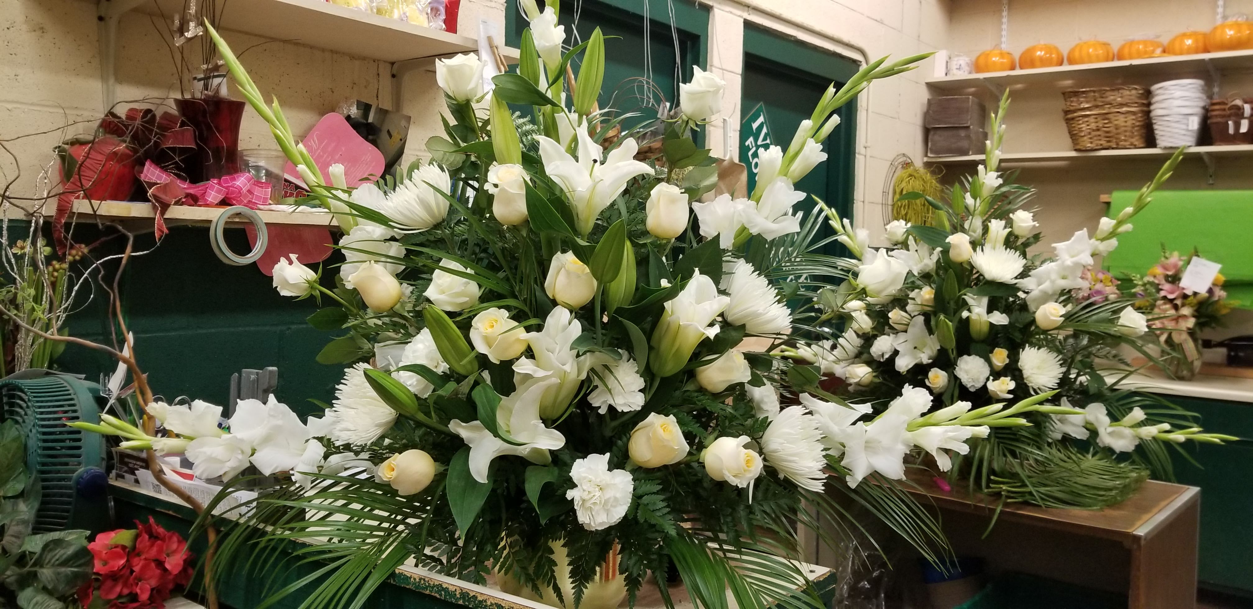 Full of Peace Full of Peace - A large show of fresh full and white flowers for your church's altar..