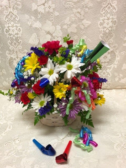 Birthday Basket Bouquet in Jackson, MI | Karmays Flowers ...